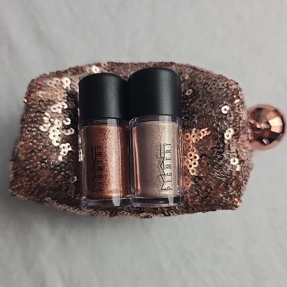 MAC Loose Pigment Whisper Pink & Copper Sparkle‎ Limited Holiday Edition Travel - Picture 1 of 7